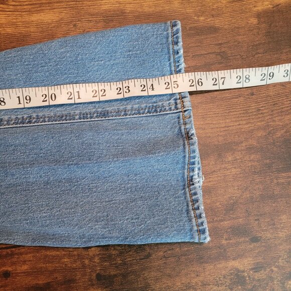 J Crew Jeans Size 35 Mid Rise Flare Crop Medium Light Wash Denim Western - Picture 10 of 11